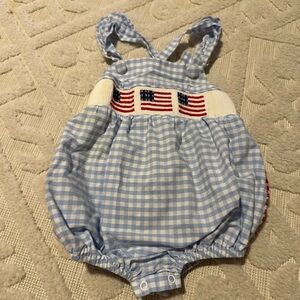 Dressie Jessie Smocking Baby America Romper
